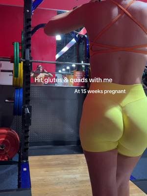 Prego leg day🧡💛 @DFYNE #GymTok #glutesandquads #pregnantworkout #pregnantlegdayworkout 