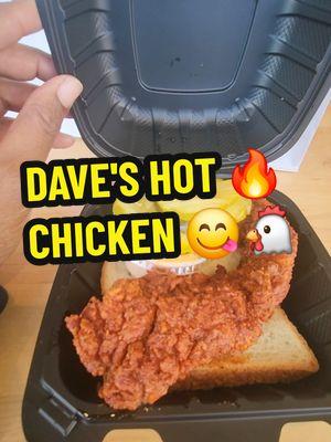 Dave's Hot Chicken was absolutely delicious 😋 I love the bread and pickles.  This is Dave's Hot Chicken in  Kearny New Jersey 😋 #foodietiktok #foodies #pickles #hot #hotchicken  #daveshotchicken #goodeats #contentcreator #plantenthusiast #greengardenbunches #thezubigarden #mamaafrica #coconutoilandlocs #trending #fyp 