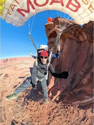 SURPRISE BASE JUMP!  #birthday #marriage #wife #present #husband #gift #surprise #funny #relatable #moab #utah #archesnationalpark #zionnationalpark #canyonlands #utahmightyfive #insane #date #anniversary #travel 