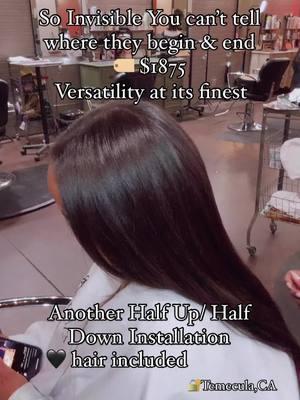 Another Half Up/ Half Down Invisible Rebonded K-Tip Installation. What???? She used the same hair? Yesssss girl...Same hair used. 2nd Install using the same hair I get this question all the time. Most stylist don't offer this service. But I do so my clients can get the most use out of their hair. This service is an investment. And I think it's well worth it e #experthaircarebyayeshia #rebondedktips #ktips #openrowktips #invisiblektips #invisiblehairextension #invisiblehairextensions #invisiblehair #invisiblektips #keratinbonds #hairextensions #luxuryhair #luxuryhairextensions #iehairstylist #iehairextensions #iesilkpress #texturedhairextensions #curlyhairextensions #4chairextensions #welcomeback #welcomebacktiktok 