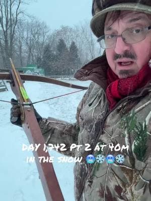 DAY 1,742 Pt 2 at 40m    in the snow 🥶❄️🥶❄️. ❄️. it’s “braille literacy month” 🙏 #targetcrossbow #usacrossbow #braille #brailleliteracy #asl #indiancrossbowshootingteam #dontquityourdaydreams  #crossbow #crossbows #crossbowchallenge #postaffirmations #bigshotargets #worldcrossbow #crossbowshootingchampionship