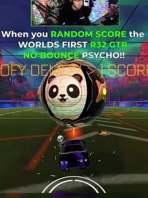 POV: You RANDOM SCORE the WORLDS FIRST "R32 GTR" NO BOUNCE PSYCHO!! . #frontalpanda #fyp #rl #rocketleague 