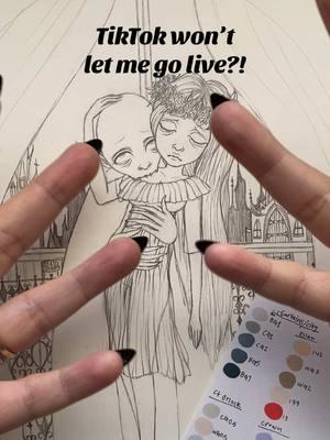 Ummm… can anyone else go live? Or is it just me not allowed?….  TikTok won’t let me go live#artprints #markerart #illustration #tiktoklive #tiktokissues 