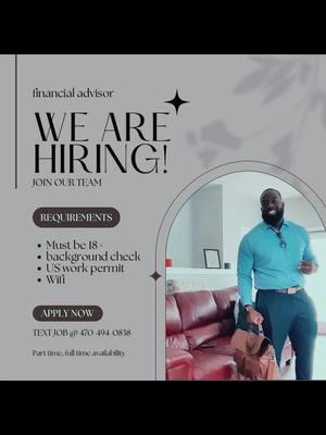 Let’s get wealthy everybody work from home opportunity (part time and full time) ‼️‼️‼️‼️‼️‼️ this is extra income to help anybody 💯💯 if you are good with talking to ppl and want to break generational curses comment “INTERESTED” below. Let’s connect and partner to financial freedom ‼️ my company is hiring quickly .. 3 things are required *pass a background check *be over the age of 21 *have good wifi and smart device  #fypシ゚viral  #tiktokisback  #agents #money 