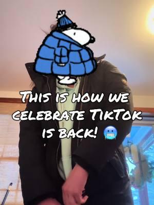 Celebrating TikTok is back! #theweekly_chaos #snow #couple #shoveling #cold 