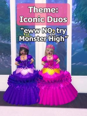 Iconic duos in Dress to Impress 🎀  #dti #dreastoimpress #slay #roblox #icon #diva #ate #gaming #fashion #iconicduo #style 