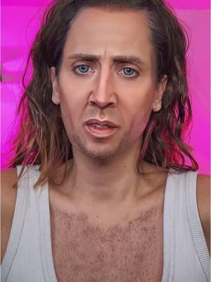 Turning myself into Nicolas Cage from Con Air #nicolascage #makeuptransformation 