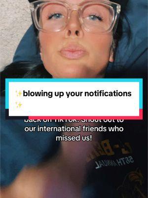 Ive seen several TikTok’s of international friends saying how much they missed us, I love that. I love that we are making TikTok a happy place again! 🥹🩷 #internationalfriends #wearebacktiktok #weareback #WeAreTikTok #happytobehere #tiktokmom #momlife #blowingupyournotifications 