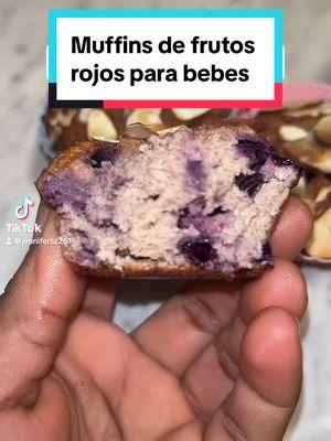 Ricos muffins de frutos rojos para bebes a partir de 8 + meses #alimentacionparabebes #papillas #parabebes #frijoles #parati 