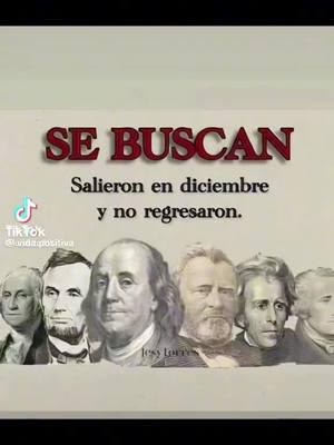 Desaparecidos!! Se embalaron y no han vuelto!! #GeorgeWashington #ThomasJefferson #AbrahamLincoln #AndrewJackson #UlyssesSGrant #AlexanderHamilton #BenjaminFranklin #WilliamMcKinley #GroverCleveland #JamesMadison #WoodrowWilson #Humor