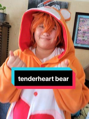 my friends are so beautiful and I am forever appreciative of them 😭 #carebear #tenderheart #tenderheartbear #onesie #commission #kigurumi #kigu #custom #customkigu #seifersstitches 