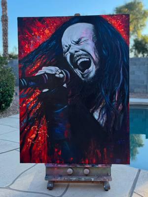 This painting’s now available!!! It can be purchased on my website: cgdiazart.com.  Love you guys!😘❤️🤘 #jonathandavis #korn #originalart @Korn 