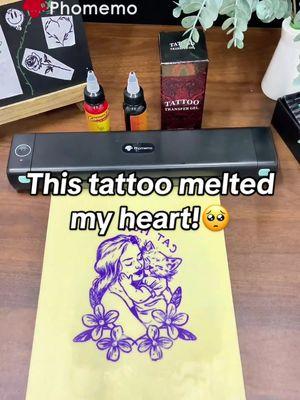 This tattoo melted my heart 🥺🥺 🍄Phomemo M08F Tattoo Printer ✍️Image Printing ✍️No Need Ink! ✍️Bluetooth Connection 🍄Smart Phomemo App 🔍Mobile & Desktop Compatble 🔗 in b!o  #phomemo #tattoo #tattooprinter #tattooartist #tattooart #tattoolove #tattoolovers #tattoolife #tattooprint 