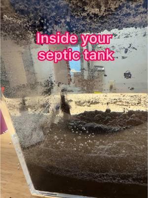 Ever wondered what it looks like inside your septic tank?  Water enters from the house and separates into 3 layers. Fats, oils and grease (along with anything else that floats) becomes the scum layer. Anything that sinks becomes the sludge level. The liquid that remains is the effluent. The effluent is what goes to the drain field.  If sludge or scum takes up too much space in the tank, it will start flowing into the leach lines also which will cause them to fail.  #septic #septictank #thatsepticgirl #rural #rurallife #countryside #countryliving #homesteading #homestead #septicpumping