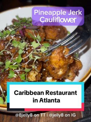 Caribbean restaurant in Atlanta 𝗦𝗔𝗩𝗘 𝗙𝗢𝗥 𝗗𝗜𝗡𝗡𝗘𝗥 𝗜𝗡 𝗔𝗧𝗟🍑 It’s dark af in there; I could barely see 😂 I know I’m gettin old cuz I had to use my phone’s light to read the menu. I even brightened up this video so it could look like somethin. TURN ON THE LIGHTS (Future voice 😆). Despite the optic challenges, they have some truly AMAZING cuisine – the flavors were explosive! 🍍Pineapple jerk cauliflower was 🔥   🍗 Jerk Grilled Chicken (this entree is so big it was lunch the next day) 😔 I forgot to order the jerk lamb egg rolls; they sound amazzzing 📍907 Marietta St NW Atlanta, GA 30318 @rocksteadyatlanta ▫️ ▫️ ▫️ #heyjellybeans #atlantafoodie #atleats #atlantaeats #EatAtlanta #atlfoodies #atlantarestaurants #atldining 