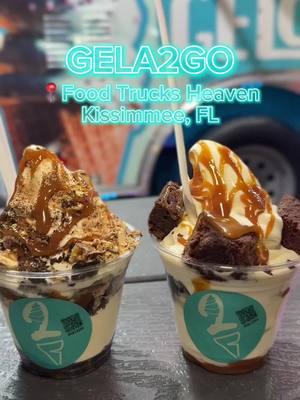 📍Gel2Go | Kissimmee, FL Who can pass up on soft served ice cream when it looks this good! This dessert food truck is located in Food Trucks Heaven in the Kissimmee Florida area. Offering a variety of sweet treats. Including sundaes, milkshakes and shaved iced. With a great selection of toppings like freshly baked brownies, fresh fruits and your favorite candies and chocolates. @GELA2GO #orlandofoodie #kissimmeefood #thingstodoinorlando #floridacheck #centralflorida #foodtruck #fyp #orlandoflorida #tiktokban #fyp 