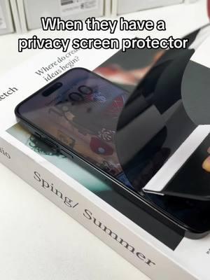 When people get privacy film for their phone #privacy #screenprotector #blackscreen #privacyscreenprotector #fyp #iphone #privacyscreen #tiktokmademebuyit #blackglass 