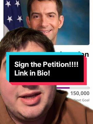 Please share this and spread the word! Let’s force Tom Cotton to resign. He is still after tik tok. #Tomcottonpetition #Tomcottonresignation #Signthepetition #Fyp #Viral #Trending #Tiktokban #senatorimsingaporean #senatorofarkansas 