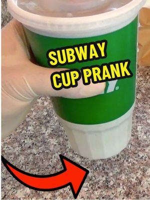 Subway cup prank #fyp #funny #laugh #nextraker ##trending##viral##prank##prankster##pranking##tricks##DIY##trends##subway##tiktok##viraltiktok##AprilFools##foryoupage##waterballoon