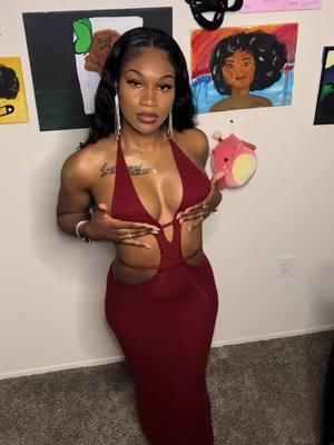 The dress that’ll turn heads fasho💋 #trending #TikTokShop #burgundy #fypage #tiktokclothes #springweather #fyppppppppppppppppppppppp #tryonhaul #dresses #knitteddress #blackgirlhairstyles 