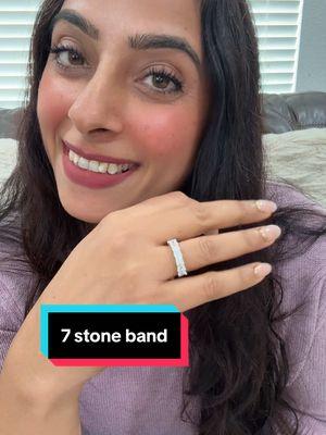 Classic 7 stone band ring #classic7stonebandring #sterlingsilverjewelry #platinumcoatedsterlingsilver @QVC, Inc #valentinesdaygift #platinumcoatedring #beautifulring 