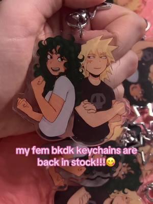 etsy is in my bio!! REMEMBER if you get one there is a protective film over the keychain- be sure to remove it so it doesn’t look scratched 💕💕 thank you all for buying the last batch❤️ #iheartmakizenin #fembkdk #myheroacademia #bkdk 