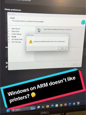 I guess ARM Windows laptops don’t like printers?  #printer #canon #arm #windows #snapdragon #xelite #tech #techtok #ianstech