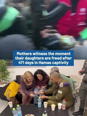 After 471 days, Emily Damari, Romi Gonen, and Doron Steinbrecher were released from Hamas captivity today. Their mothers watched as they were transferred to the custody of the Red Cross surrounded by dozens of armed Hamas terrorists and an aggressive mob of onlookers. #bringthemhome #bringthemhomenow #hostages #releasethehostages #gaza #hostagedeal #ceasefire #women #israel #sideby #sidebyside #fyp