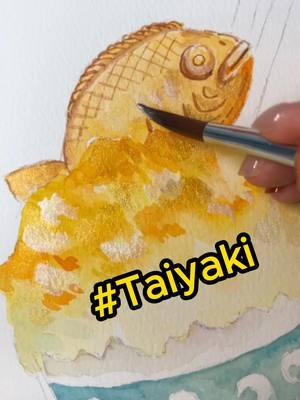 Let's enjoy the  creamy Taiyaki with me~#meeden #art #meedenart #watercolor #tiktoker #rednote #happyholidays #food #delicious #taiyaki