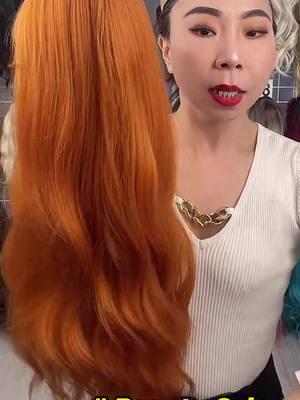 New light color for your hair,spring idea. #wig #orangecolor #wigwithbangs #longwavywig #wigforwomen #bigdiscount #tiktokshoploveatfrstfind #earlyspring 