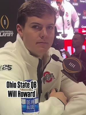 #OhioState QB Will Howard explaining what #OhioAgainstTheWorld really means. #mediaday @willhoward  @ohiostatefb @cfbplayoff