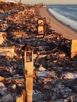 Aerial video shows the extreme scale of devastation left behind by wildfires in Southern California. #california #fire #malibu #cali #after #news #weather #firedanger 