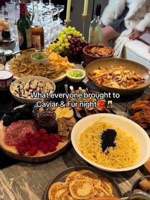 Guess who’s dish was the best??  #caviarnight #girlsparties #themedpartyideas #dinnerparty #dinnerpartyideas #dinnerplans #miamivlog @Raminy @Miranda Maria @Sasha 🧿 🐅🥂🪩 @happybakerywc 