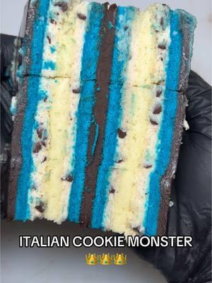 👑 Italian Cookie Monster!!! - Our Cannoli Filled Rainbow Cookies are INCREDIBLE 🤤 #cannoli #italianrainbowcookies #cannolicream #cannolicake #cookiemonster #rainbowcookies  #desserttiktok #explore #fyp #foryou #foryoupage 