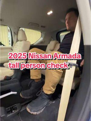 Tall person in the third row of the 2025 @Nissan USA Armada. Here’s how it looks. #cardujour #cartok #fyp #nactoy #nissan #wwcoty #nissanarmada 