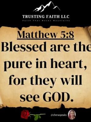 GOD loves a pure heart. A heart that desires GOD. To seek HIM,  to know HIM and to please HIM. Those things are what GOD desires. One of the greatest commandments is to love the Lord your GOD with your whole heart. If you cannot say that you love the Lord your GOD with your whole heart, that means you got too many other things in place over GOD. It's time to ask the Holy Spirit to push out all that is within you that is not of HIM, then replace it with more of HIM. Ask the Holy Spirit to perform heart surgery on you (in the spirit) so that you can have a pure heart that truly loves GOD. The goal is to have a heart after GOD'S own heart,  but that has to be a desire within you. Pray and ask for that because those who are pure in heart are blessed because they will see GOD.  . . #daily #scripture #scriptures #faith #wordofGod #bible #verse #bibleverse #psalm #proverbs #wordsofwisdom #wisdom #prayer #power #inspiration #pray #word #biblescriptures #powerful #message #Jesus #JesusChrist #blessed #blessing #quotes #sheraspeaks #trustingfaith #trustingfaithllc #Love #trustGOD 