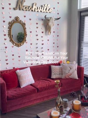 A little BTS of how we transformed our Downtown Nashville Airbnb for our V-Day Campaign! ♥️🥂🎀 Stay tuned for epic outfit reveals and outgit inpso gor Galentines day with the girlies and date night 💋🍸 Wrangled by love drops Thursday 5PM PST!  Want to stat at our airbnb? Search Stay Trendy & Tipsy! 💯🤠 #trendyandtipsy #nashvilleairbnb #downtownnashville #valentinesdayphotoshoot #trendyboutique #edgycowgirl #bohowestern #galentinesdayparty #datenightoutfit #photoshootbts #valentinesdaydecor 