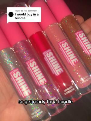 Replying to @Hi Get ready for a bundle ❤️ in all gloss colors and then I have another surprise 👀🥰 #glitterylipgloss #glittergloss #glittery 