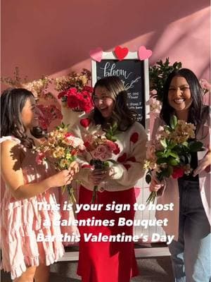 14 Days of Valentine's Day: Day 6! 🌹❣️ Grab your girls, and create bouquets this Galentine's Day with a bouquet bar. It is the perfect way to bring everyone together and celebrate the holiday. 💋 Use code GALENTINESBB10 for 10% off Valentine's Day Bouquet Bars thru the end of January! #flowers #valentines #ValentinesDay #valentinesflowers 