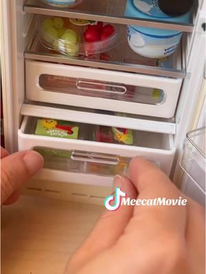 ASMR Stock up tiny SMEG fridge with mini groceries 🌭🥗🥪🍎🍌 All mini food is from @Miniverse Cafe series 4 #miniverse #miniversecafe #miniature #minifood #tinyfood #asmrorganize #asmrstocking #fridgeorganization #smeg