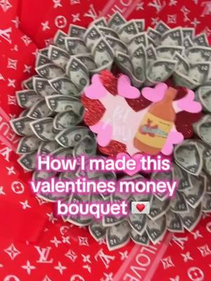 Valentine’s Day money bouquet tutorial 🥰🫶🏽 #moneybouquet #valentiensday 