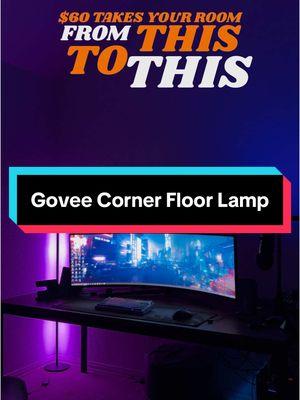 Govee Floor Lamp for only $60 is insane 💫 #fyp #govee #ledlight #ambientlight #bedroomdecor #livingroomdecor #mediaroom #floorlamp #goveeledlights #TikTokShop #2025 #decoration #tech #app #apple 