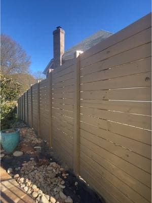 Adding some much needed privacy to this outdoor space💁🏽‍♂️⬇️ - notched 6x6’s - deck boards  - exterior stain color: @sherwinwilliams Banyan Brown (semi solid)  #homeimprovement #homerenovation #contractor #outdoorliving #homeproject #tips #construction 