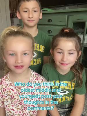 Who is the oldest, middle, and who’s the youngest. A clue: two of them are twins! #lastkid #twins #family #MomsofTikTok #momlife #kidsoftiktok 