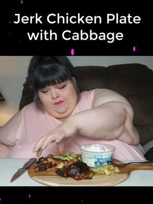 Jerk Chicken Plate with Cabbage from Jerk Alert Jamaican BBQ (Part 2) #HungryFatchick #trending #cooking #Recipe #eating #mukbang #asmrsounds #mukprank #fyp #foryou #seafood 