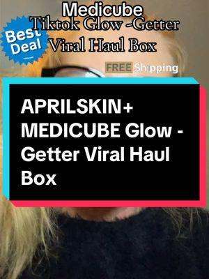 APRILSKIN + Medicube Tiktok Glow Getter Viral Box  Cross Branding Set 5 Aprilskin products and 3 Medicube products this is so a good bundle for a super price #aprilskin #aprilskintiktokshop #medicube #medicubetiktokshop #tiktokshopexclusive #crossbranding #skincare #scincare #viralhaulbox #skincareset #tiktokexclusive #bestdeal #TikTokShop #tiktokviral #tiktokfyp #fyp #tiktokmademebuyit #tiktokflashsale #iloveit #betteryou #flashsale 