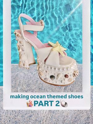 tiktok is back and so are the seashell shoes! 🐚 enjoy part 2 #2025bride #destinationwedding #bridetobe #diyshoes #weddingdiy #oceantheme #seashells #mermaidtheme #part2 