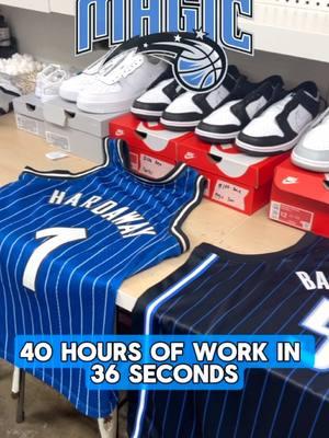 40 hours of work compressed into 36 seconds🤯🔥 • #orlando #magic #NBA #upcycling #upcycling #custom #sneakerhead #custommade #nbafashion 