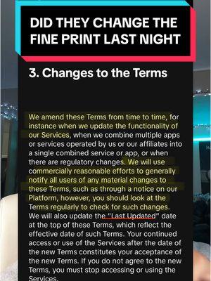 Did the Terms and Conditions Change During TikTok’s 12-hour shutdown? #termsandconditions #privacypolicy #communityguidelines #fineprint 
