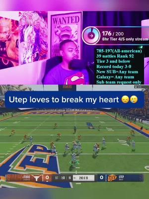 Utep is my most heartbreaking team to play with 💔🥲 #TikTokLIVE #LIVEhighlights #LIVE #cfb #collegefootball25 #underdogncaaslideshow #tiktokhighlights #streaming #ncaa25 #cfb25 #football #underdogncaa #NCAAHighlights #assassinkc28 